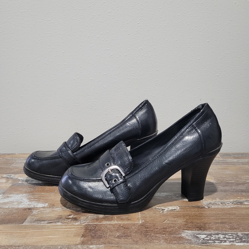 Vintage Y2K Mudd Grunge Black Heel Loafers Size 8